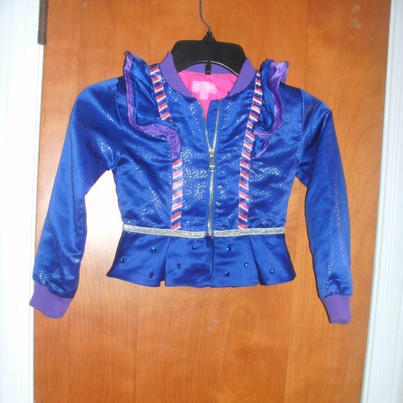 Nickelodeon Jojo's Closet Peplum Jacket Blue & Purple Silver Metallic ~ XS 4/5 - Picture 1 of 2